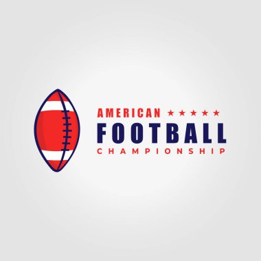 Basit rugby topu logo vektör tasarımı, Amerikan futbol illüstrasyonu