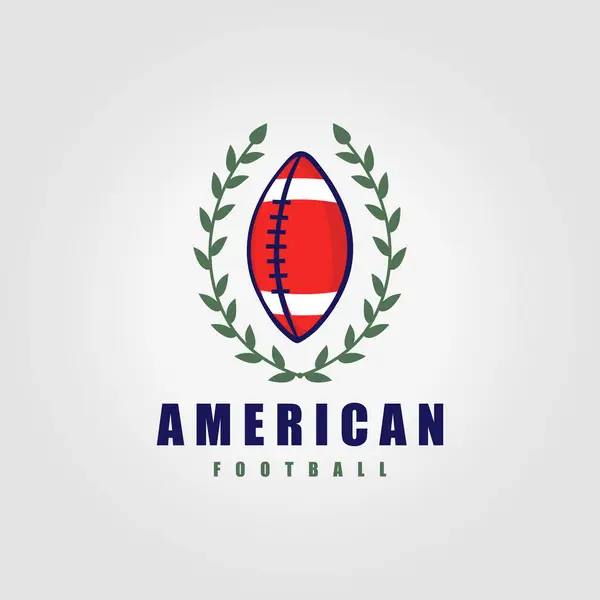 Rugby Topu Logosu Amerikan Futbol Ikonu Tasarım Vektörünün Yunan Illüstrasyon — Stok Vektör