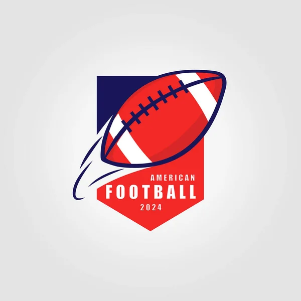 Проста Емблема Дизайну Логотипу Регбі Яча Мінімалістичний Вектор Американської Футбольної — стоковий вектор