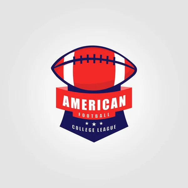 Rugby Ball Emblem Logo Design American Football Vector Illustration College — Stock Vector