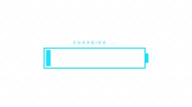 pil simgesi. Şarj şarjı bitiyor, şarjı bitiyor. Şeffaf arkaplan, alfa kanalında canlandırma döngüsü.