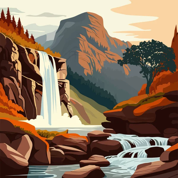 Plakat Wektorem Parku Narodowego Krajobraz Lasu Parku — Wektor stockowy