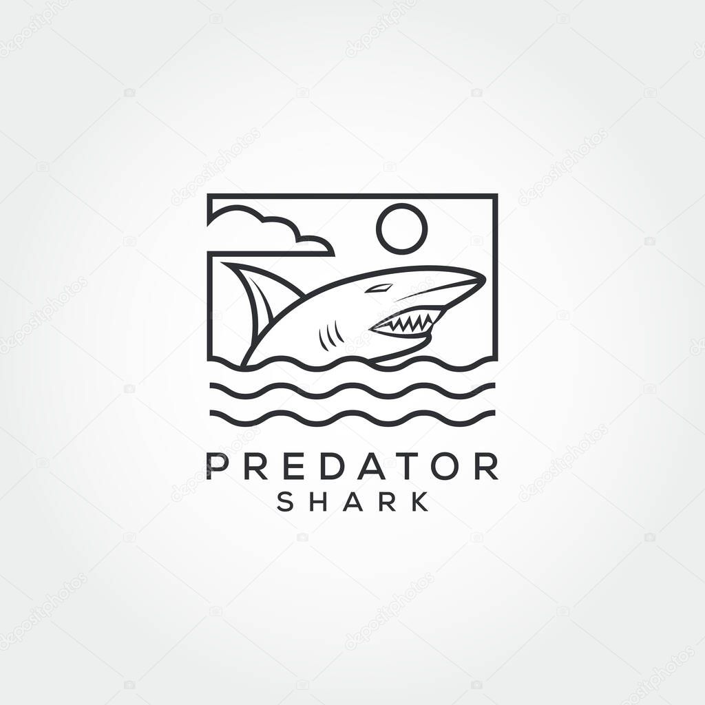Shark logo vector, Fish Shark logo design template