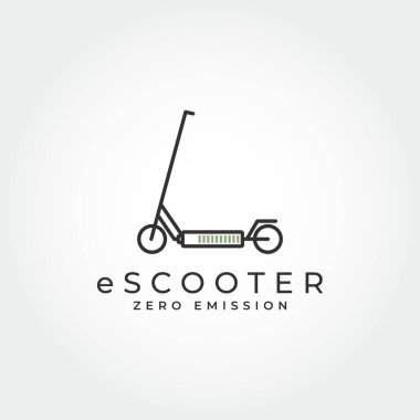 elektrikli scooter simgesi illüstrasyonu basit tasarım elemanı vektör logo şablonu