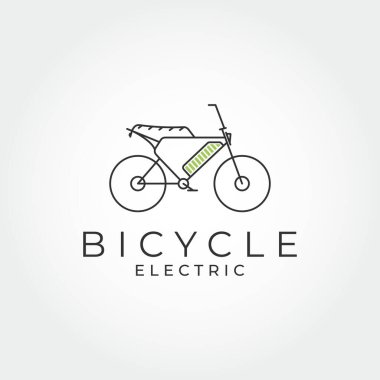 Elektrikli bisiklet logosu tasarımı vektör çizimi. Yaratıcı basit elektrikli bisiklet logosu şablonu.