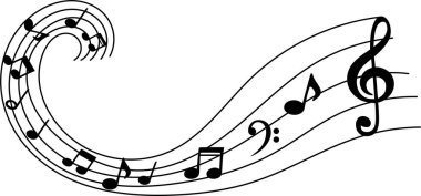 Müziği. Müzik notaları. vektör grafikleri
