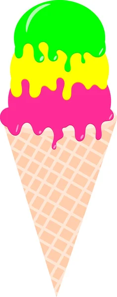 Ice Cream Waffle Cup — Stock Vector