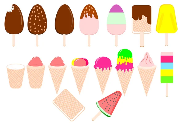 一套冰淇淋 — 图库矢量图片