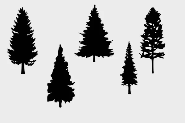 統一された木のシルエット — ストックベクタ