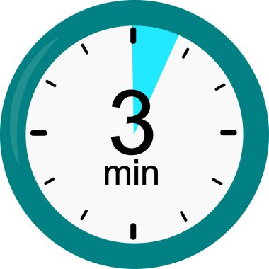 Saat. 3 dakika. vektör grafikleri