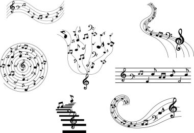 Bir dizi müzikal replik. Müzik. Vektör grafikleri