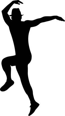  Dans eden bir adamın silueti 