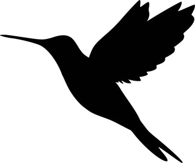 Sinek kuşu silueti. Kuş. vektör grafikleri