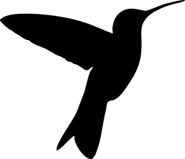 Sinek kuşu silueti. Kuş. vektör grafikleri