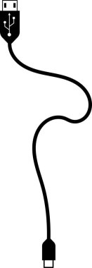 USB kablosu. USB simge vektörü