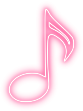 Müzik notası neon. Şeffaf bir arkaplanda