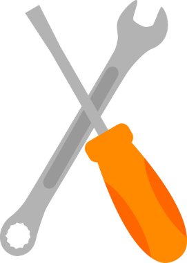 İngiliz anahtarı ve tornavida tamir simgesi
