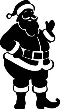 Noel Baba. Siluet. Vektör grafikleri.