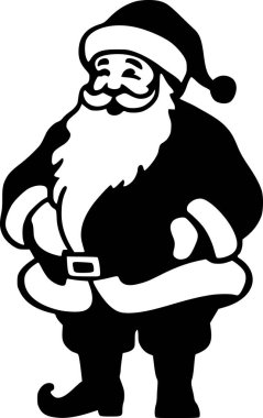 Noel Baba. Siluet. Vektör grafikleri.