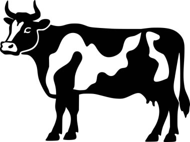 Çizim ineği. Hayvan. Vektör grafikleri.