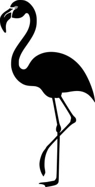 Flamingo silueti. Kuş. Sanat. vektör grafikleri