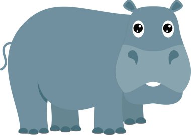 Bir su aygırı tasviri. Hayvan. vektör grafikleri