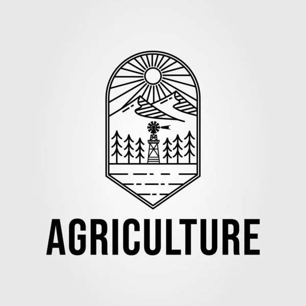 Agriculture Windmill Propeller Farm Logo Vector Illustration Design — Stock Vector