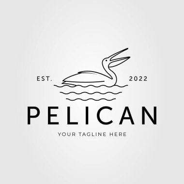 hunting pelican or stork on water logo vector illustration design clipart