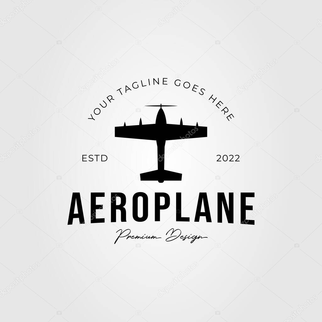Trainer airplane or aircraft or plane logo vector illustration design