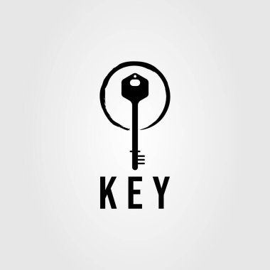 old key or vintage lock logo vector illustration design clipart