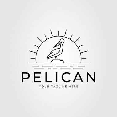 pelican bird or heron or flamingo logo vector illustration design clipart