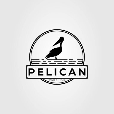 silhouette pelican or heron bird logo vector illustration design clipart