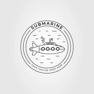 Denizaltı ya da alt gemi logo vektör çizimi tasarımı
