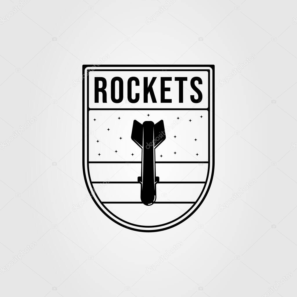 Explosive rocket or missile launch logo vector illustration design