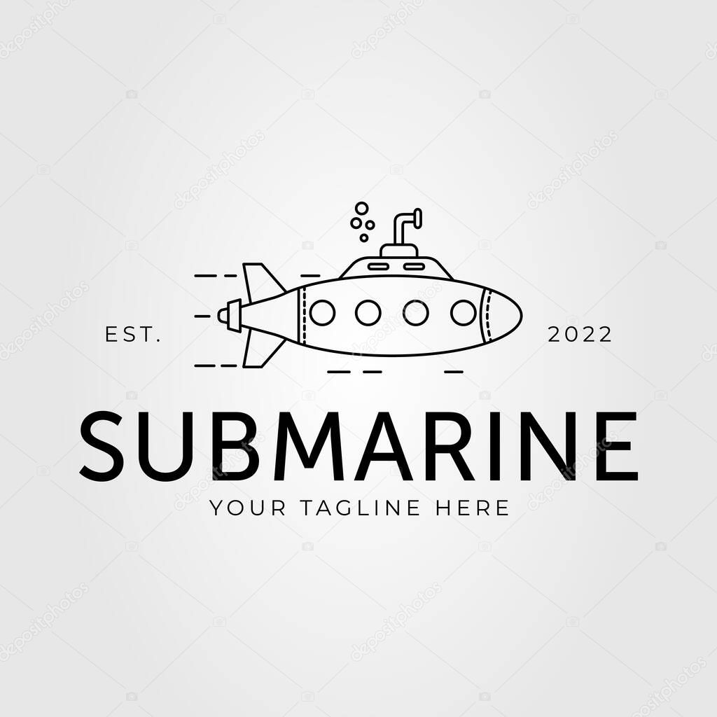 Submarine ship or sub boat logo vector illustration design