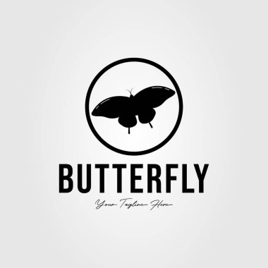 flying butterfly or moth insect logo vector illustration design clipart