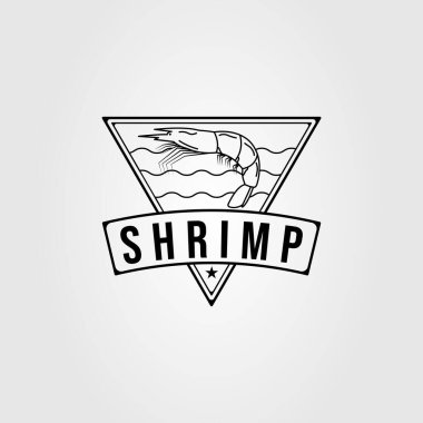Karides veya karides veya deniz ürünleri logo vektör çizimi tasarımı