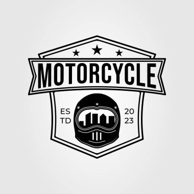 Siluet başlık veya motosiklet logosu vektör çizimi tasarımı