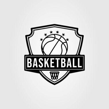 Basketbol kulübü logosu ya da basket takımı sembolü çizim tasarımı