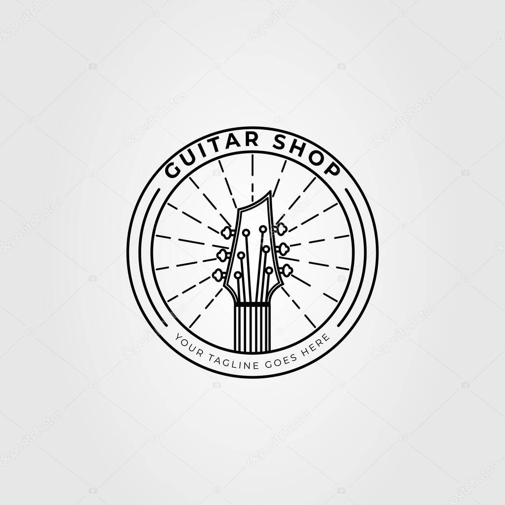 Guitar headstock or bass for music shop logo vector illustration design