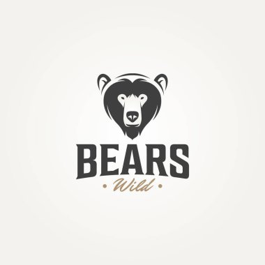 vahşi ayı simgesi logo şablonu vektör illüstrasyon tasarımı