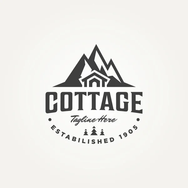 Natürliche Berghütte Symbol Logo Vorlage Vektor Illustration Design Klassische Minimalistische — Stockvektor