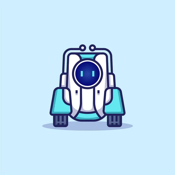 Proste Nowoczesne Cute Robot Koła Kreskówka Płaska Ikona Wektor Projekt — Wektor stockowy