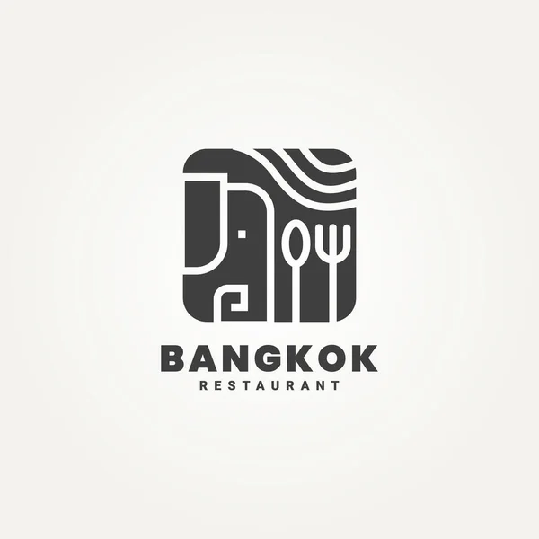 Минималистская Тайская Кухня Бангкок Икона Логотипа Логотипа Векторной Иллюстрации Дизайн — стоковый вектор