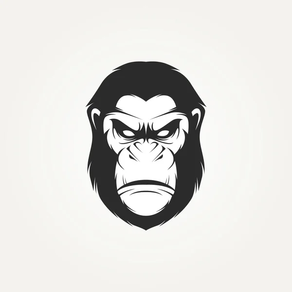 Isolé Singe Colère Gorille Icône Logo Modèle Vectoriel Illustration Design — Image vectorielle