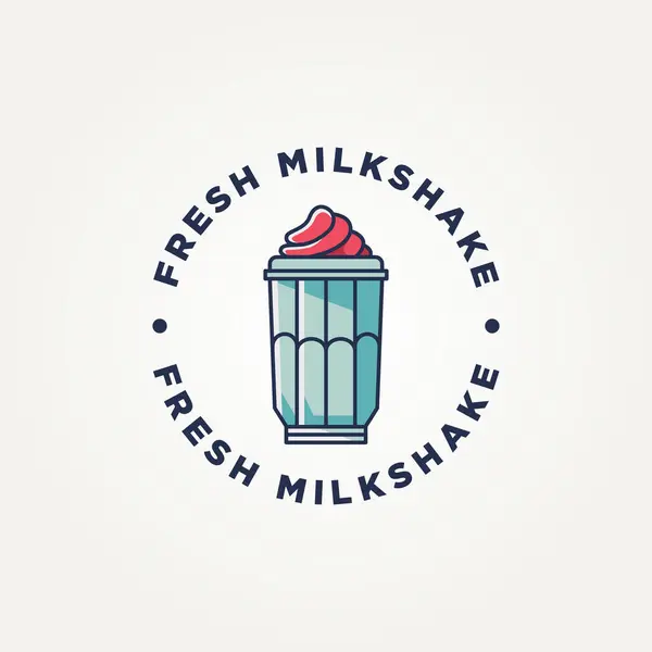 Minimalistische Milchshake Symbol Logo Vorlage Vektorillustration Design Einfache Moderne Cafés — Stockvektor