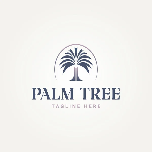 Minimalista Luxo Tropical Palmeira Ícone Logotipo Modelo Vetor Ilustração Design Gráficos Vetores