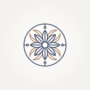 Minimalist mandala süsleme çizgisi sanat simgesi logo çizimi illüstrasyon tasarımı