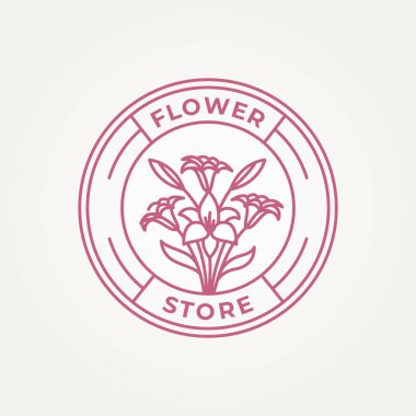 Minimalist nilüfer çiçeği çiçek çizgisi sanat simgesi logo vektör çizimi tasarımı. Basit modern tebrik kartı, düğün davetiyesi, çiçekçi logosu.