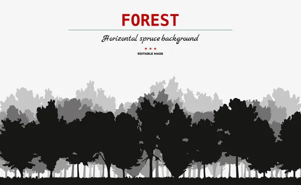 Spruce Treeline Silhouette Landscape Pine Tree Silhouette Landscape — Stock Vector
